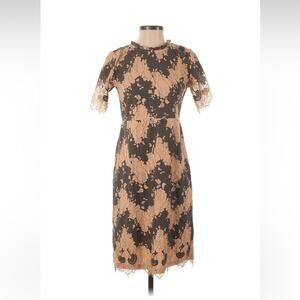 Polagram floral lace overlay sheath cocktail party dress, size small